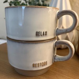 2 Stackable Mugs- Relax & Restore